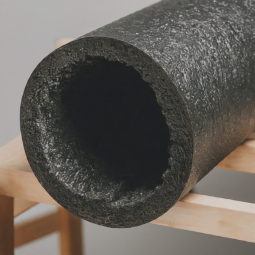 Black foam pipe insulation to illustrate why Insulate pipes. (AI image)