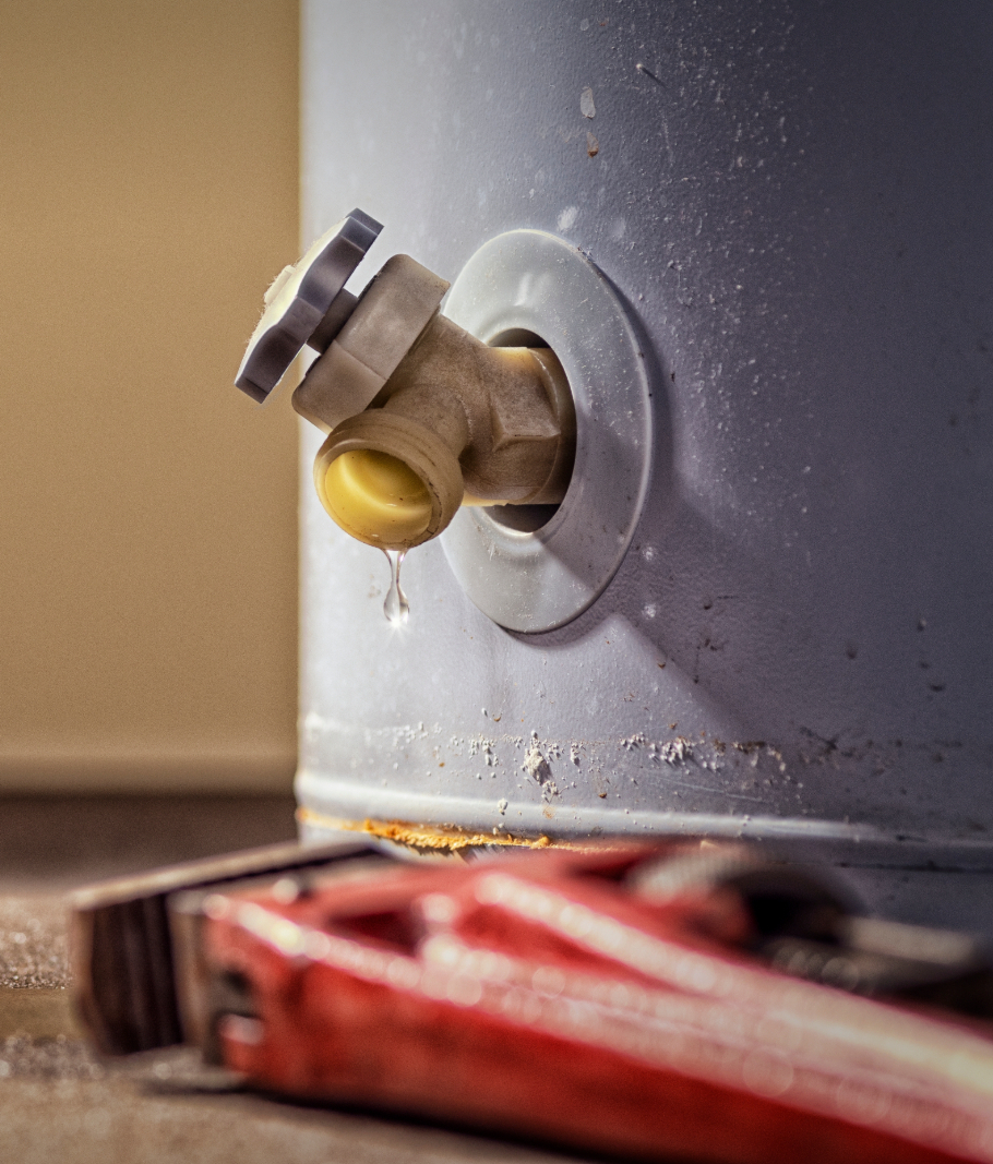 Close up of water heater spigot wrench nearby. Water Heater Portland OR
